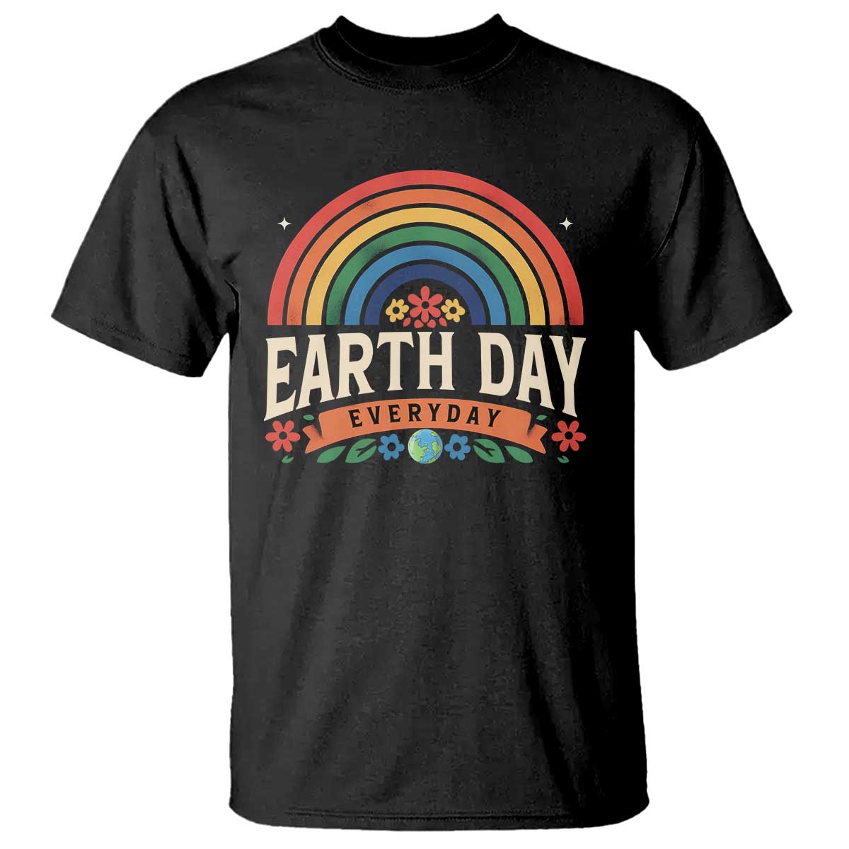Earth Day T Shirt Everyday Retro Rainbow