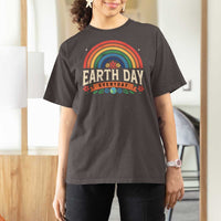 Earth Day T Shirt For Women Everyday Retro Rainbow