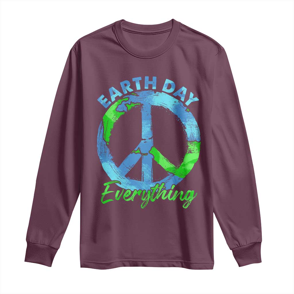 Piece Everyday Earth Day Long Sleeve Shirt Peace Sign Positive Vibes