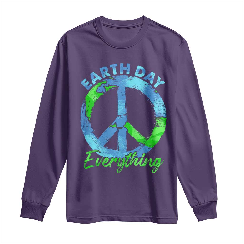 Piece Everyday Earth Day Long Sleeve Shirt Peace Sign Positive Vibes