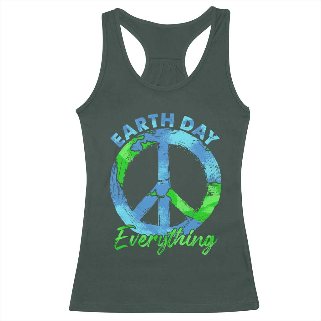 Piece Everyday Earth Day Racerback Tank Top Peace Sign Positive Vibes