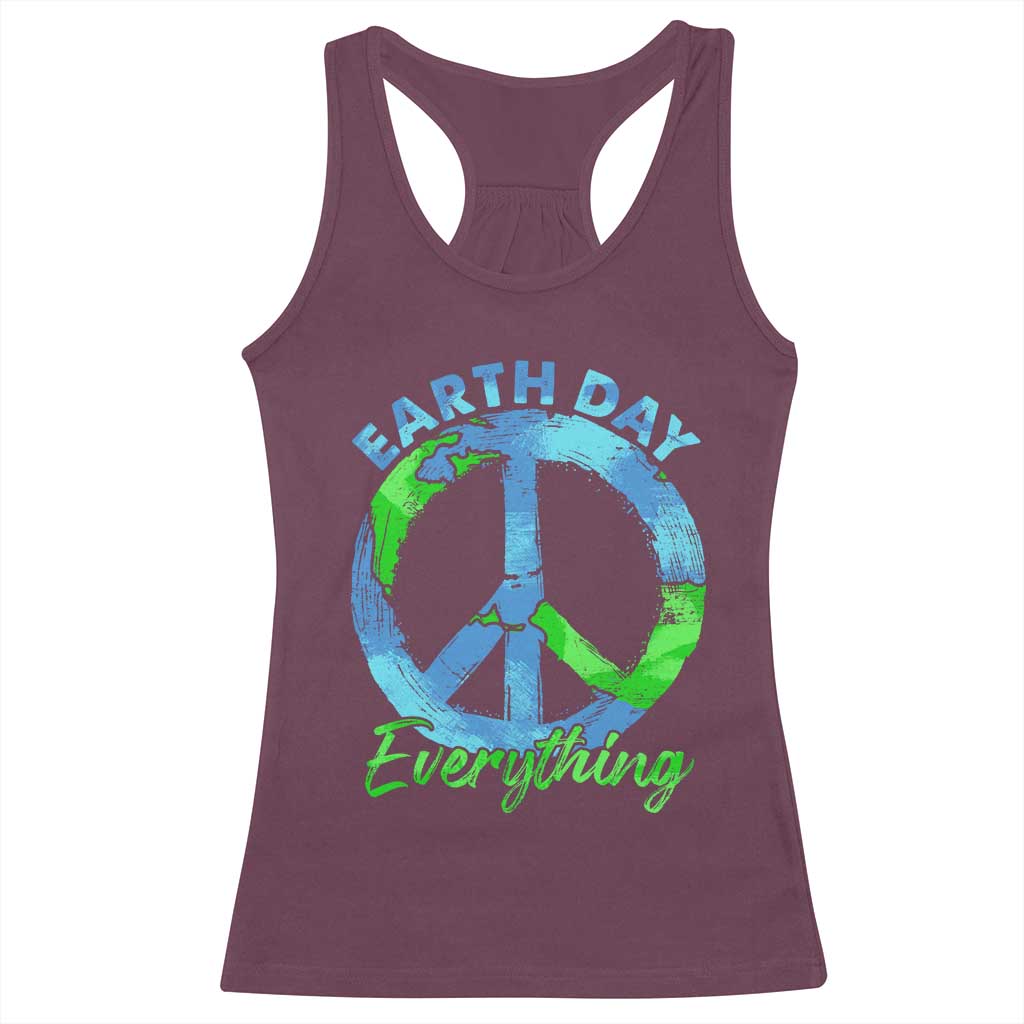 Piece Everyday Earth Day Racerback Tank Top Peace Sign Positive Vibes