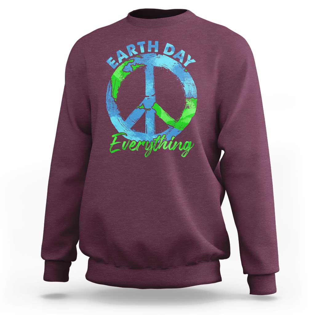 Piece Everyday Earth Day Sweatshirt Peace Sign Positive Vibes