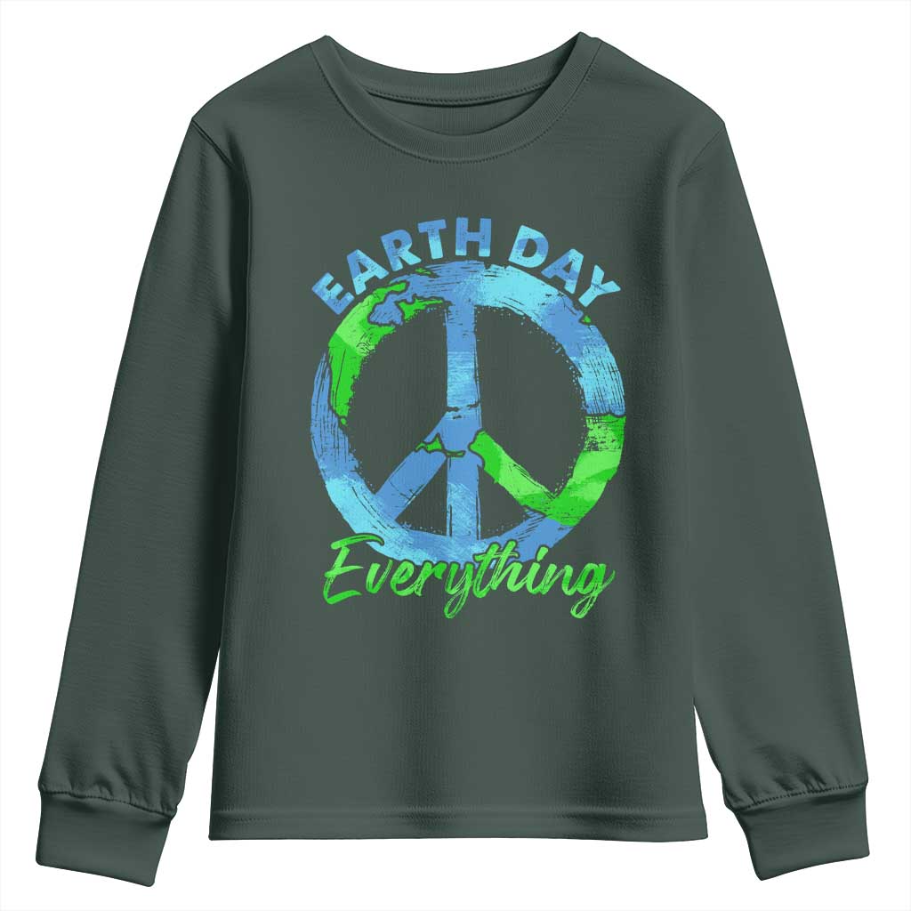 Piece Everyday Earth Day Youth Sweatshirt Peace Sign Positive Vibes