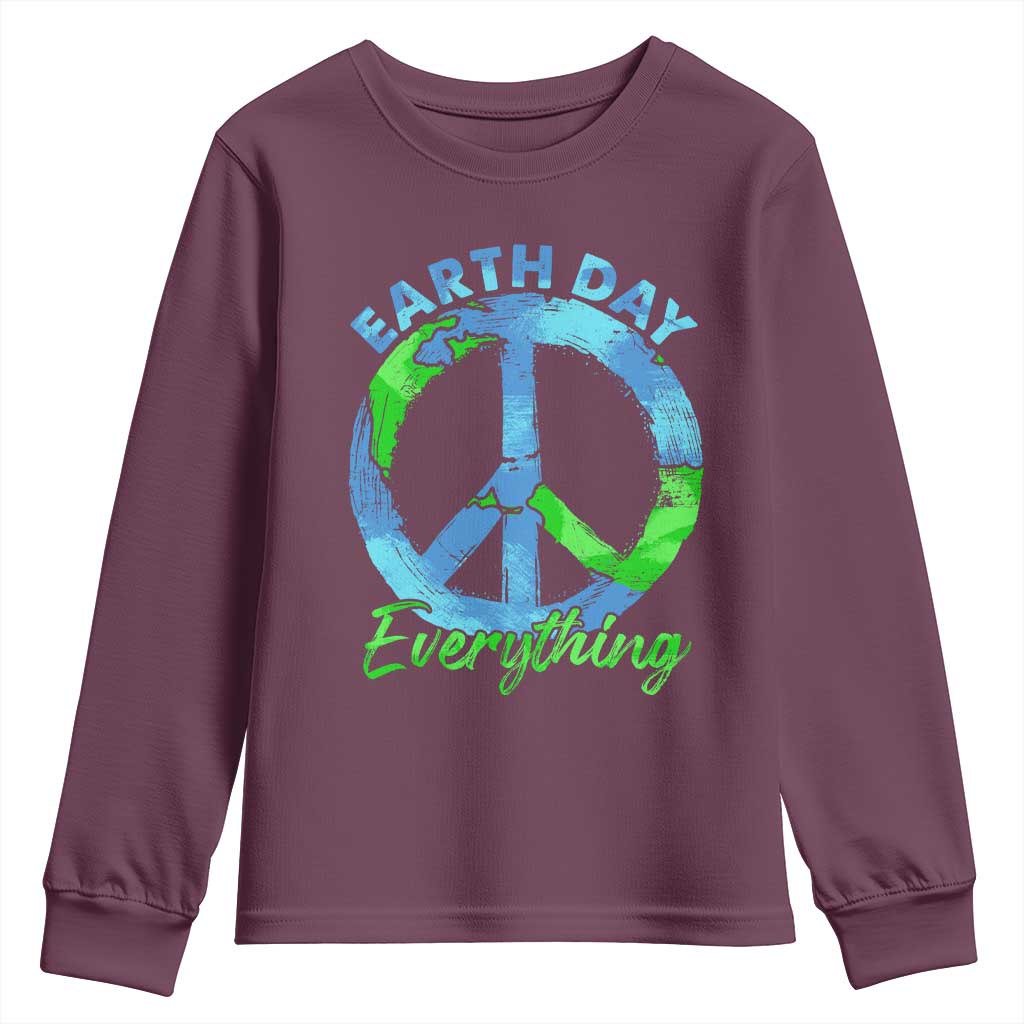 Piece Everyday Earth Day Youth Sweatshirt Peace Sign Positive Vibes