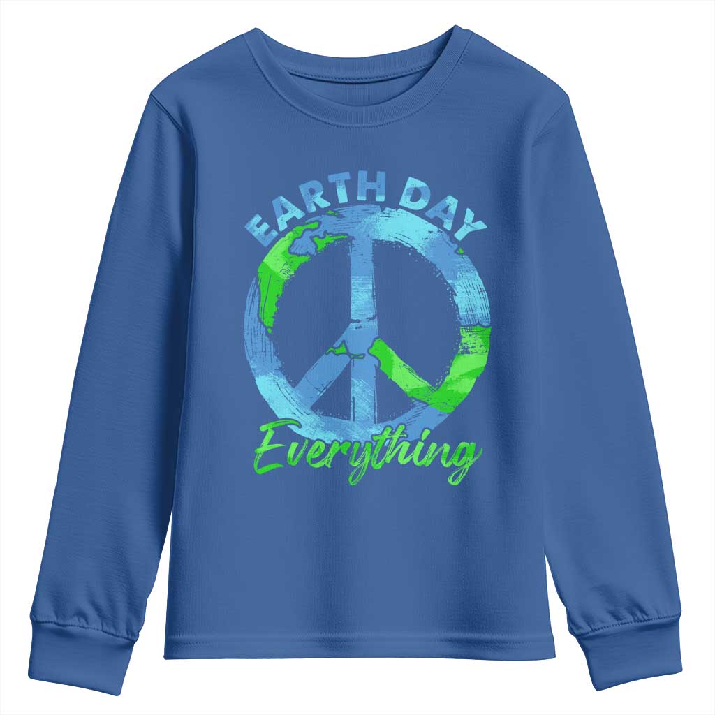 Piece Everyday Earth Day Youth Sweatshirt Peace Sign Positive Vibes