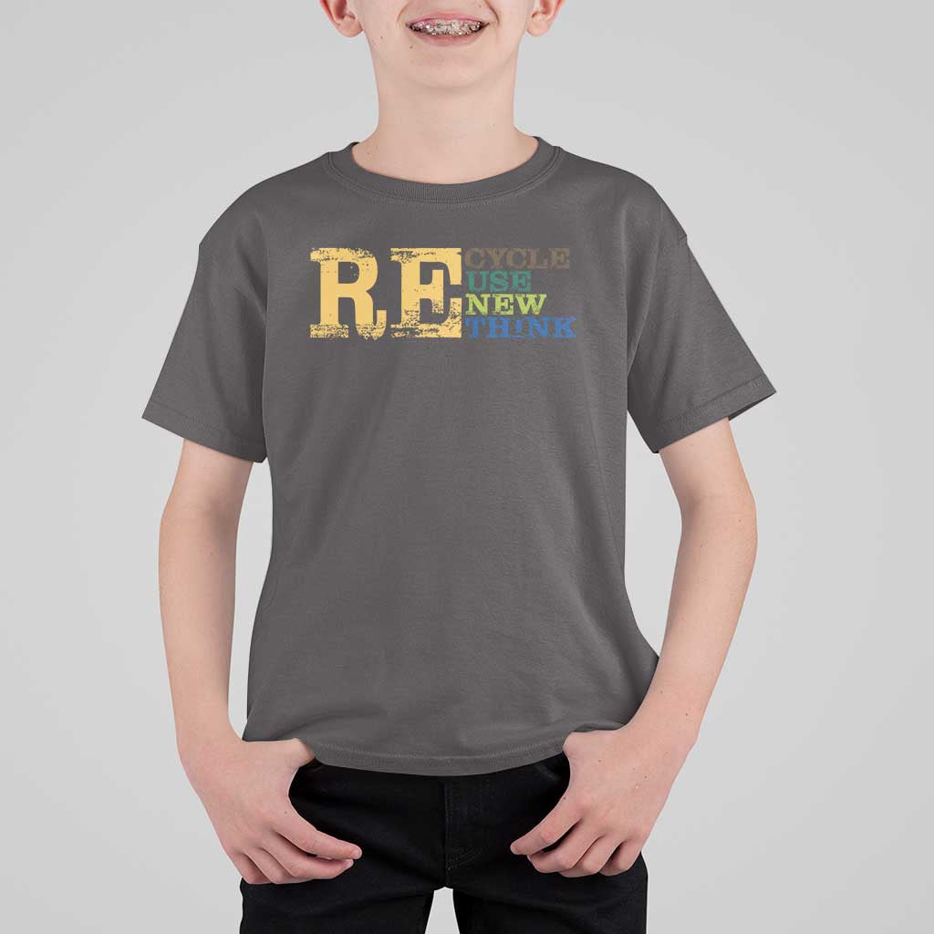Retro Earth Day T Shirt For Kid Recycle Reuse Renew Rethink Protect Earth