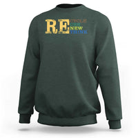 Retro Earth Day Sweatshirt Recycle Reuse Renew Rethink Protect Earth