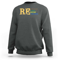 Retro Earth Day Sweatshirt Recycle Reuse Renew Rethink Protect Earth