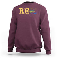 Retro Earth Day Sweatshirt Recycle Reuse Renew Rethink Protect Earth