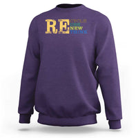 Retro Earth Day Sweatshirt Recycle Reuse Renew Rethink Protect Earth