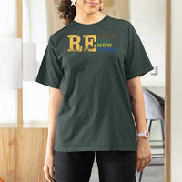 Retro Earth Day T Shirt For Women Recycle Reuse Renew Rethink Protect Earth