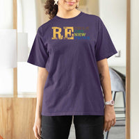 Retro Earth Day T Shirt For Women Recycle Reuse Renew Rethink Protect Earth