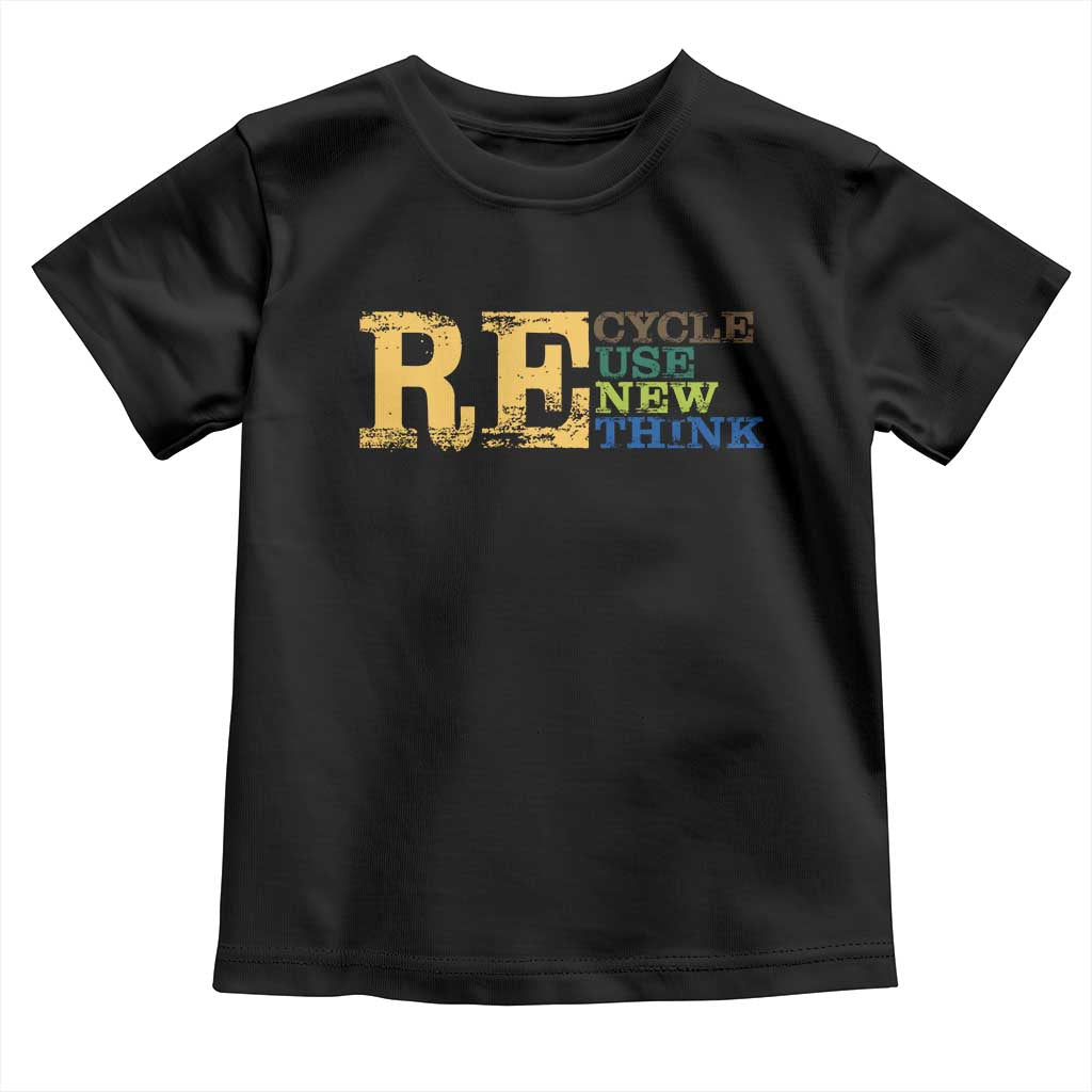 Retro Earth Day Toddler T Shirt Recycle Reuse Renew Rethink Protect Earth