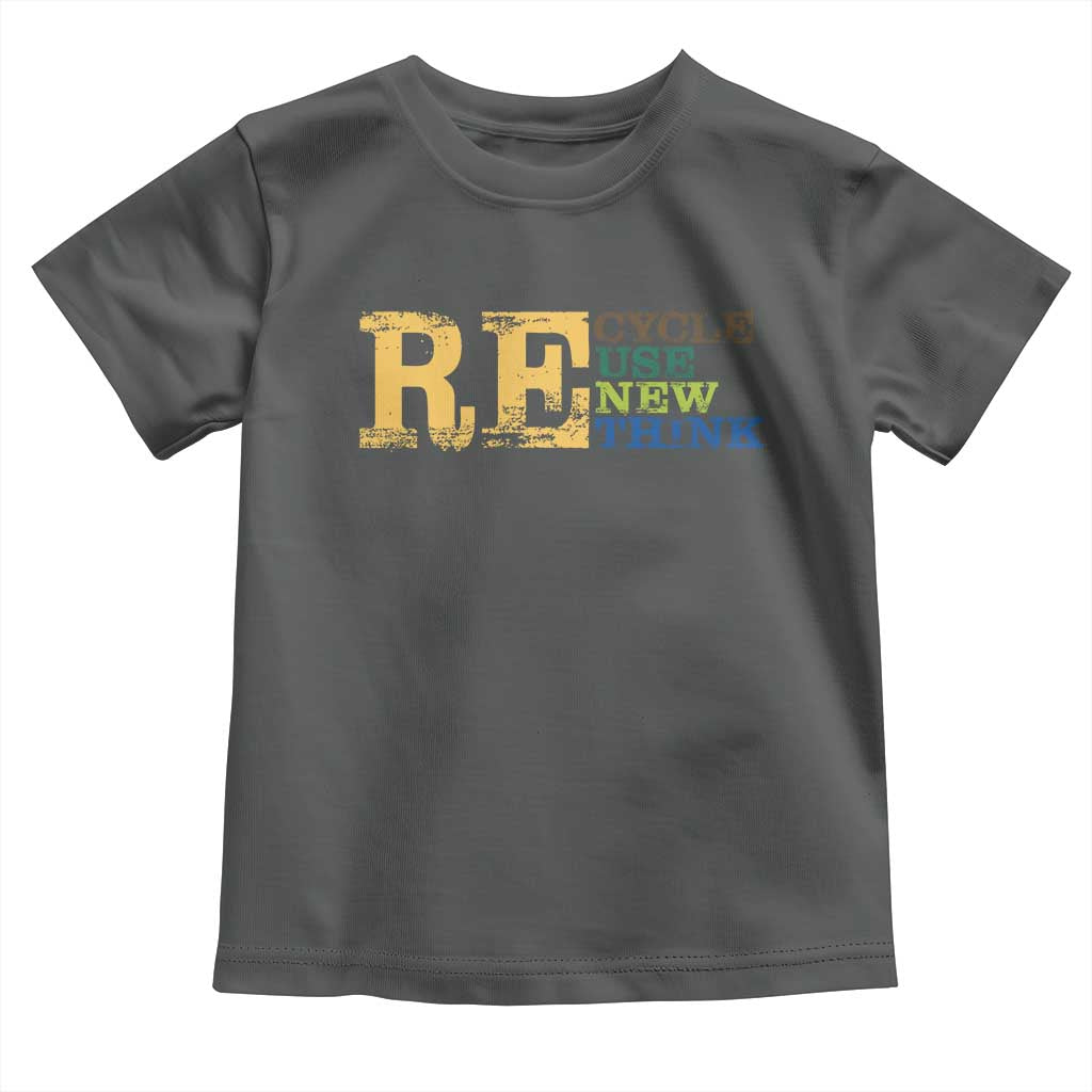 Retro Earth Day Toddler T Shirt Recycle Reuse Renew Rethink Protect Earth