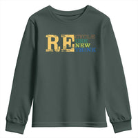 Retro Earth Day Youth Sweatshirt Recycle Reuse Renew Rethink Protect Earth