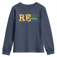 Retro Earth Day Youth Sweatshirt Recycle Reuse Renew Rethink Protect Earth