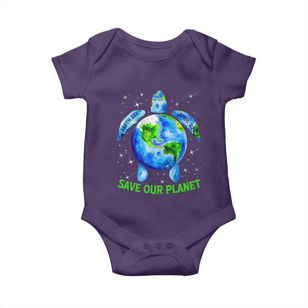 Earth Day 2025 Baby Onesie Save The Planet Sea Turtle Recycle Ocean Environment