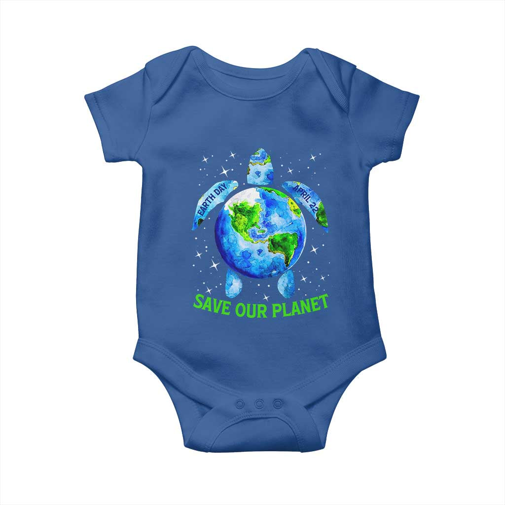 Earth Day 2025 Baby Onesie Save The Planet Sea Turtle Recycle Ocean Environment