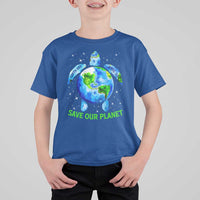 Earth Day 2025 T Shirt For Kid Save The Planet Sea Turtle Recycle Ocean Environment