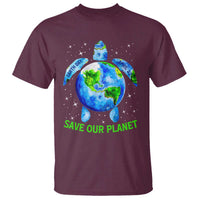 Earth Day 2025 T Shirt Save The Planet Sea Turtle Recycle Ocean Environment