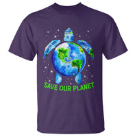 Earth Day 2025 T Shirt Save The Planet Sea Turtle Recycle Ocean Environment