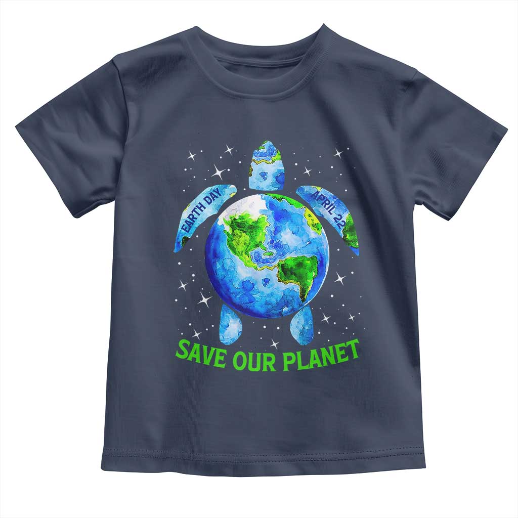 Earth Day 2025 Toddler T Shirt Save The Planet Sea Turtle Recycle Ocean Environment