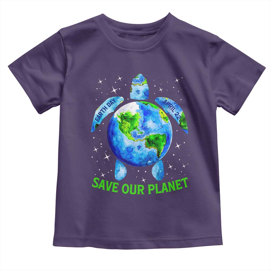 Earth Day 2025 Toddler T Shirt Save The Planet Sea Turtle Recycle Ocean Environment