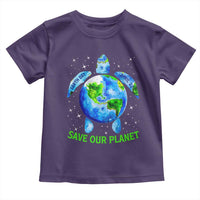 Earth Day 2025 Toddler T Shirt Save The Planet Sea Turtle Recycle Ocean Environment