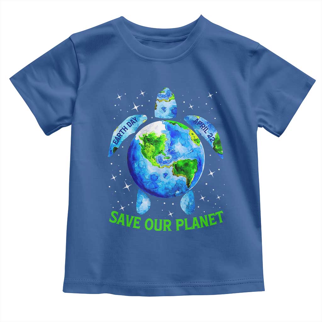 Earth Day 2025 Toddler T Shirt Save The Planet Sea Turtle Recycle Ocean Environment