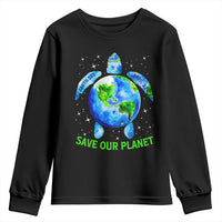 Earth Day 2025 Youth Sweatshirt Save The Planet Sea Turtle Recycle Ocean Environment