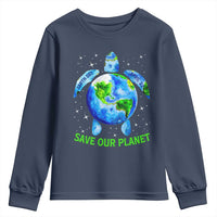 Earth Day 2025 Youth Sweatshirt Save The Planet Sea Turtle Recycle Ocean Environment