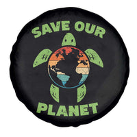Retro Earth Day Spare Tire Cover Save Our Planet Sea Turtle Recycle Ocean Environment