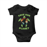 Retro Earth Day Baby Onesie Save Our Planet Sea Turtle Recycle Ocean Environment