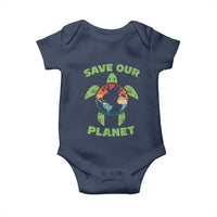 Retro Earth Day Baby Onesie Save Our Planet Sea Turtle Recycle Ocean Environment