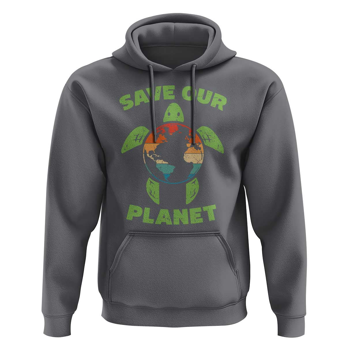 Retro Earth Day Hoodie Save Our Planet Sea Turtle Recycle Ocean Environment