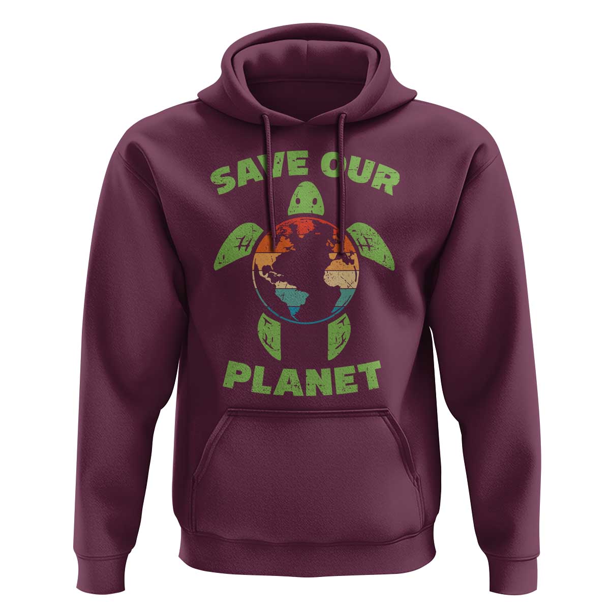 Retro Earth Day Hoodie Save Our Planet Sea Turtle Recycle Ocean Environment
