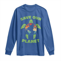 Retro Earth Day Long Sleeve Shirt Save Our Planet Sea Turtle Recycle Ocean Environment