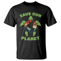 Retro Earth Day T Shirt Save Our Planet Sea Turtle Recycle Ocean Environment