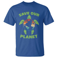 Retro Earth Day T Shirt Save Our Planet Sea Turtle Recycle Ocean Environment