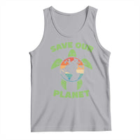 Retro Earth Day Tank Top Save Our Planet Sea Turtle Recycle Ocean Environment