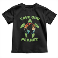 Retro Earth Day Toddler T Shirt Save Our Planet Sea Turtle Recycle Ocean Environment