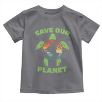 Retro Earth Day Toddler T Shirt Save Our Planet Sea Turtle Recycle Ocean Environment