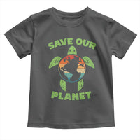 Retro Earth Day Toddler T Shirt Save Our Planet Sea Turtle Recycle Ocean Environment