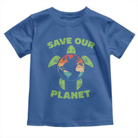 Retro Earth Day Toddler T Shirt Save Our Planet Sea Turtle Recycle Ocean Environment