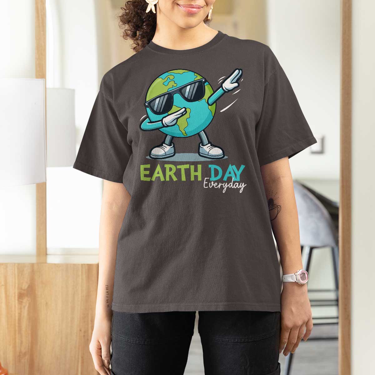 Dabbing Earth Day T Shirt For Women Everyday Positive Vibes Nature Lover Gifts