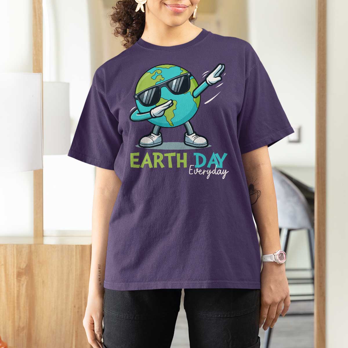 Dabbing Earth Day T Shirt For Women Everyday Positive Vibes Nature Lover Gifts