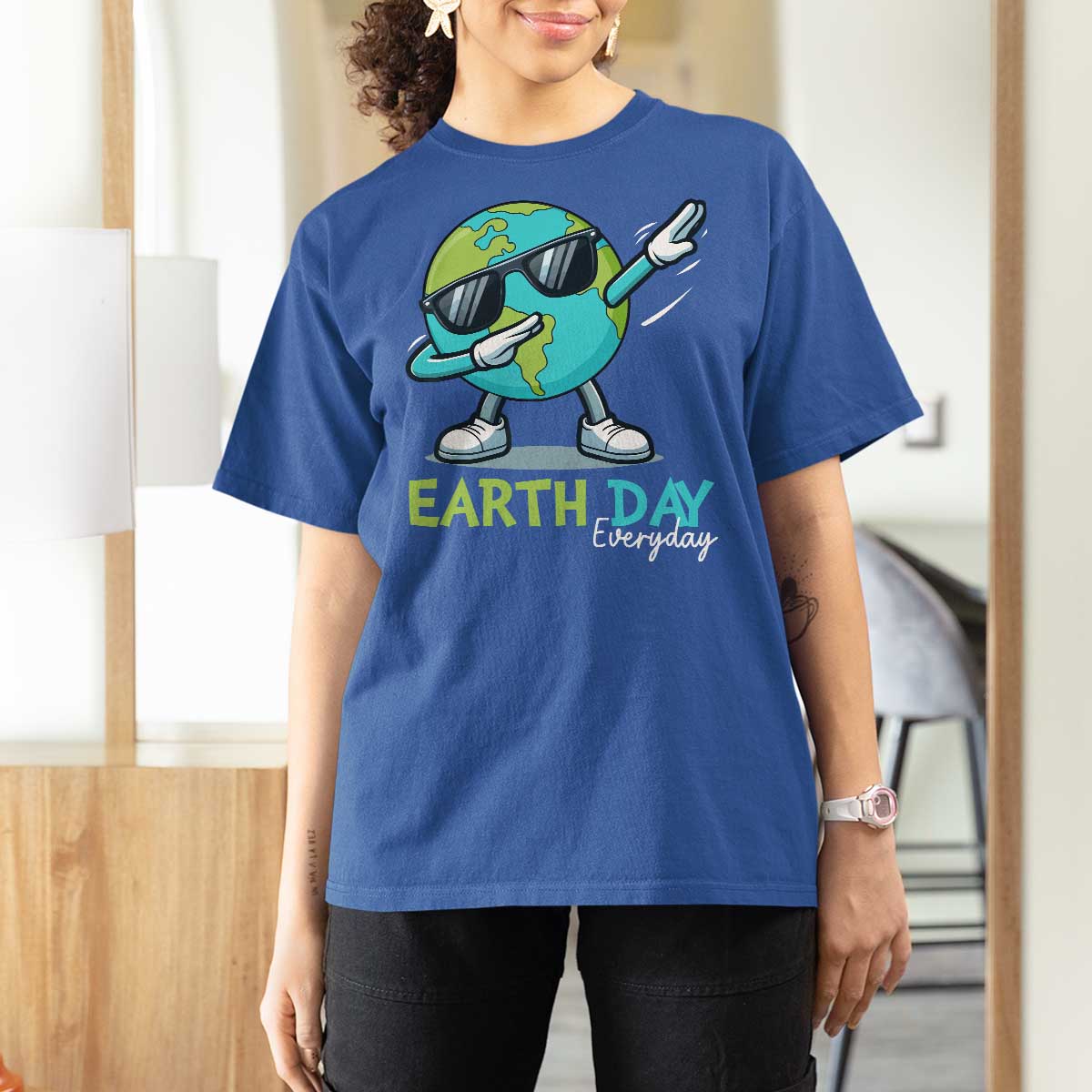 Dabbing Earth Day T Shirt For Women Everyday Positive Vibes Nature Lover Gifts