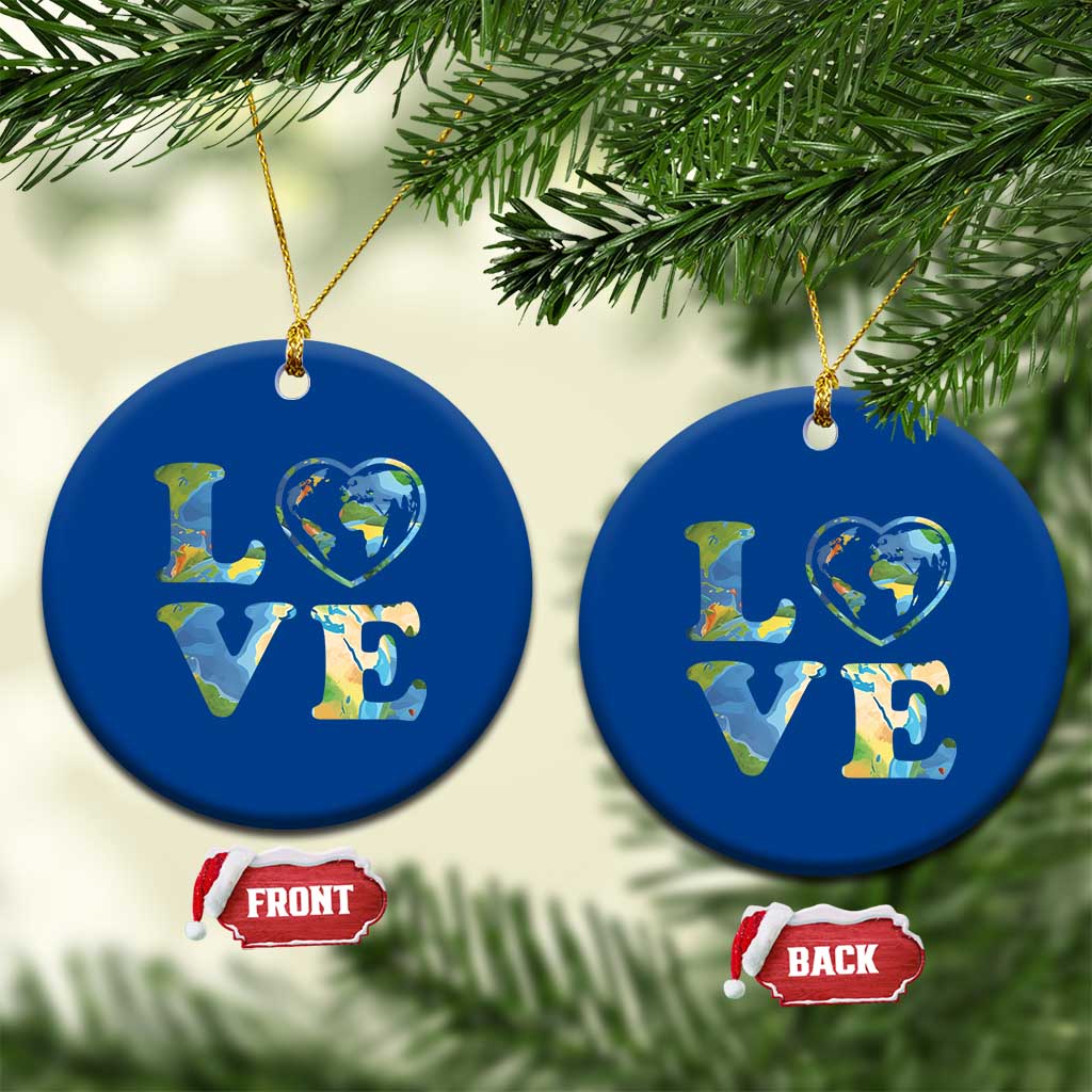 Earth Day Ceramic Ornament Heart Environmental Nature Recycling Lovers