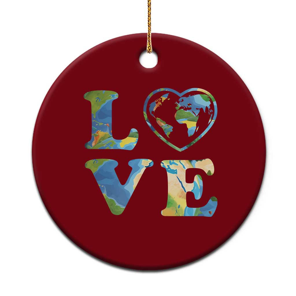 Earth Day Ceramic Ornament Heart Environmental Nature Recycling Lovers